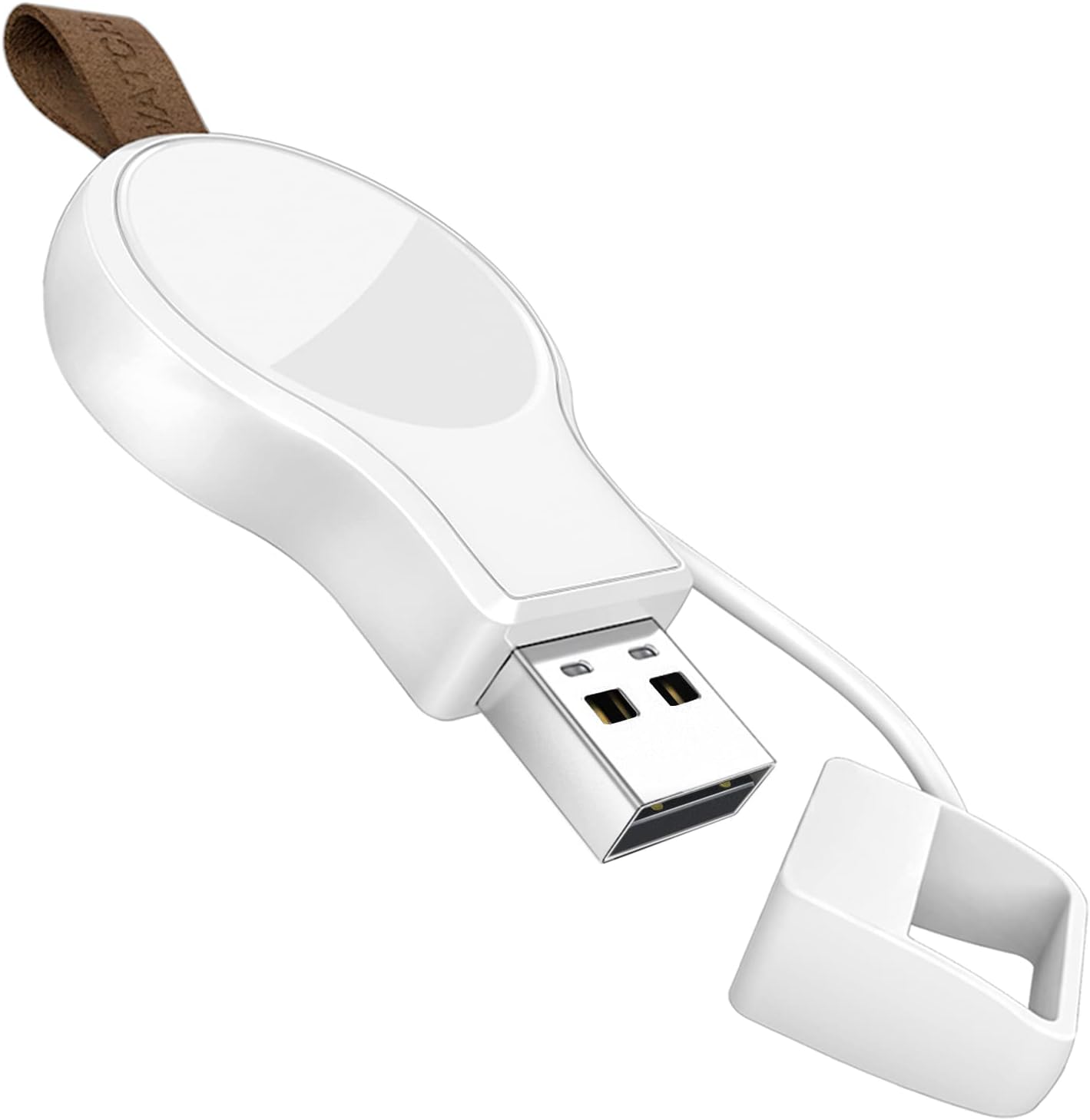 NEWDERY Charger for Apple Watch iWatch Charger 1A USB Charger Travel Cordless Charger with Light Weight Portable Wireless Magnetic Quick Charge for Apple Watch Series 5 4 3 2 1 - white