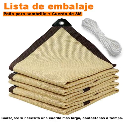 Voile d'intimité marron clair 2x6m en maille isolante pour terrasse - 6