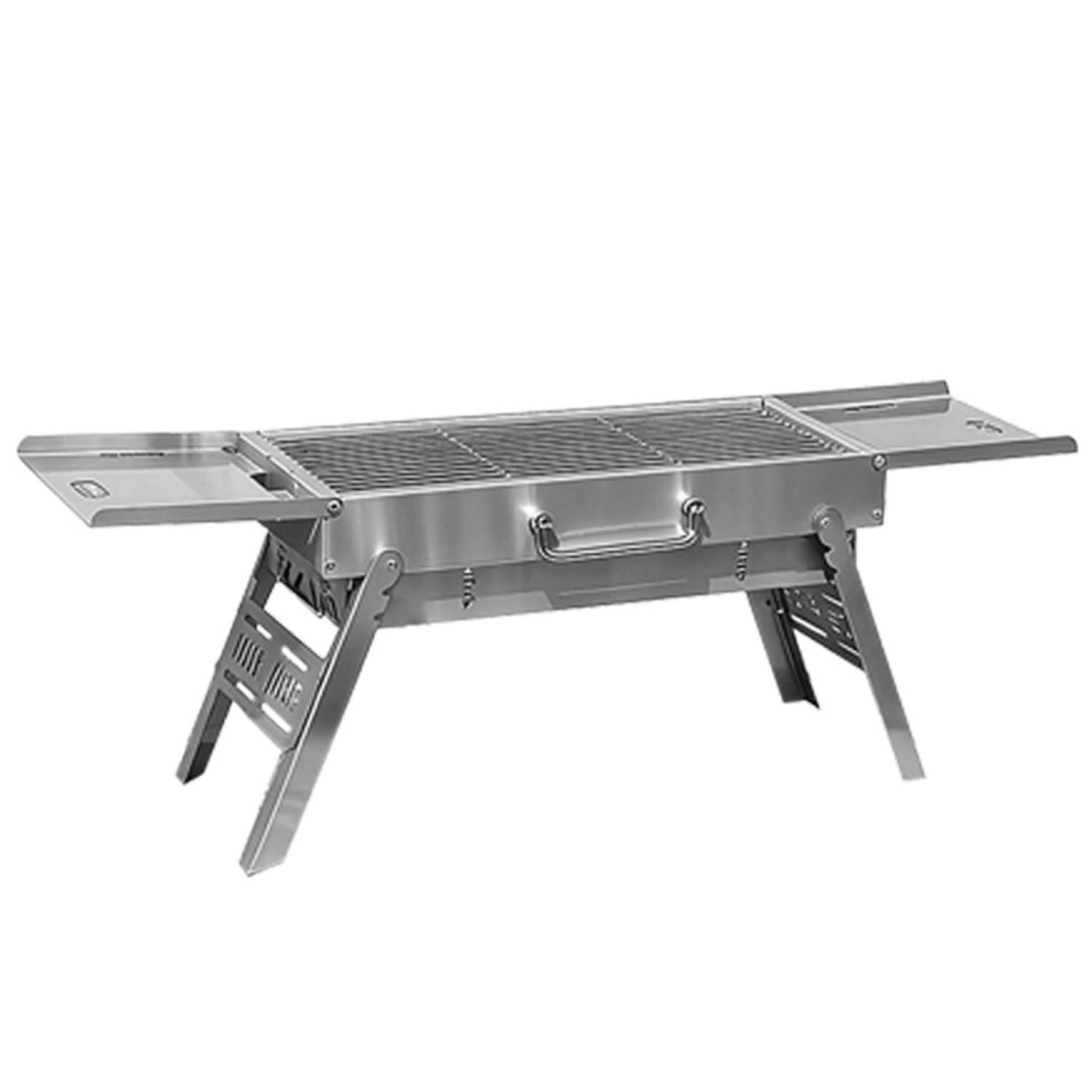 Barbecue portatile pieghevole a carbonella, griglia da campeggio in acciaio inox ispessito, design compatto per un facile trasporto e utilizzo
