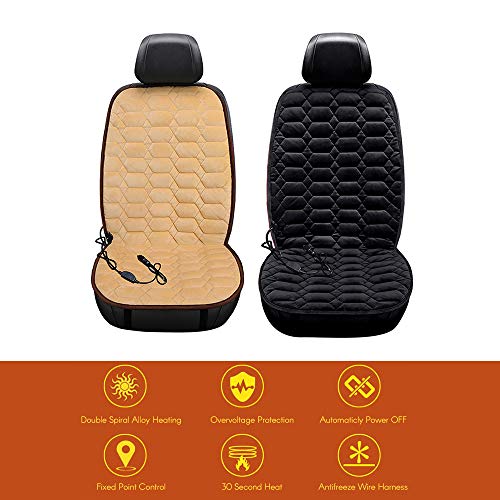 RuleaxAsi Almofada de assento aquecido para carro 12V Assento de carro Capa do aquecedor de inverno
