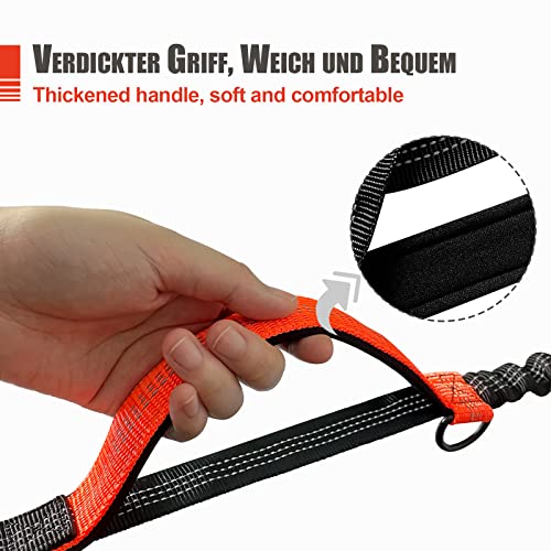 Snocyo Joggingleine Hunde, Jogging Hundeleine für Mittelgroße und Große Hunde, Elastische und Reflektierende Hundeleine, Einziehbare Leine mit Doppelgriff & Taillengürtel