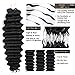 Deep Wave Knotless Pre-Separated Crochet Hair Extensions Human Hair Loose Wave Crochet Hair Natural Black Machine Made Feather Human Hair Extension 20inch 120g