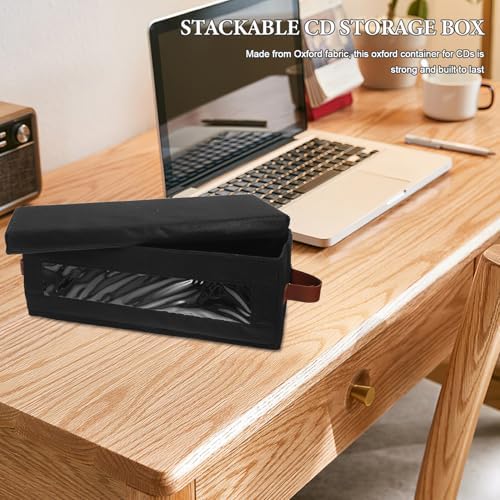 Toyvian 37 Adet İstiflenebilir Şeffaf CD Saklama Kutusu Toz Geçirmez Kapaklı Oxford Medya Organizeri Jewel Kapağı Kapasiteli Görünür Pencereli Disk Depolama Çözümü - Görsel 7