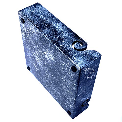 Image of Solid Dark Handmade Crafted Wooden Portable Antique Yarn Storage Bowl Tray - Holder for Knitting Crochet Hook Accessories - Multipurpose Organiser (Granite, 10 inch x 10 inch x 2.5 inch)