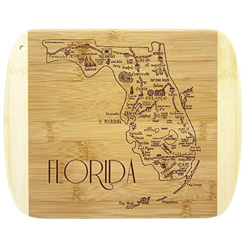 Image of Totally Bamboo A Slice of Life Florida Engraved Map Cutting Board