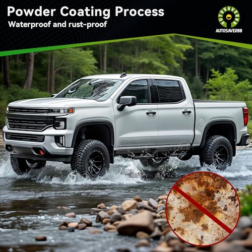 AUTOSAVER88 Running Boards Compatible with 2007-2018 Chevy Silverado/GMC Sierra 1500 Crew Cab, 2007-2019 2500HD 3500HD, Carbon Steel Side Steps, Bolt-On Nerf Bar with Two-Tier Step, Square Tube Design by AUTOSAVER88 - Image 7