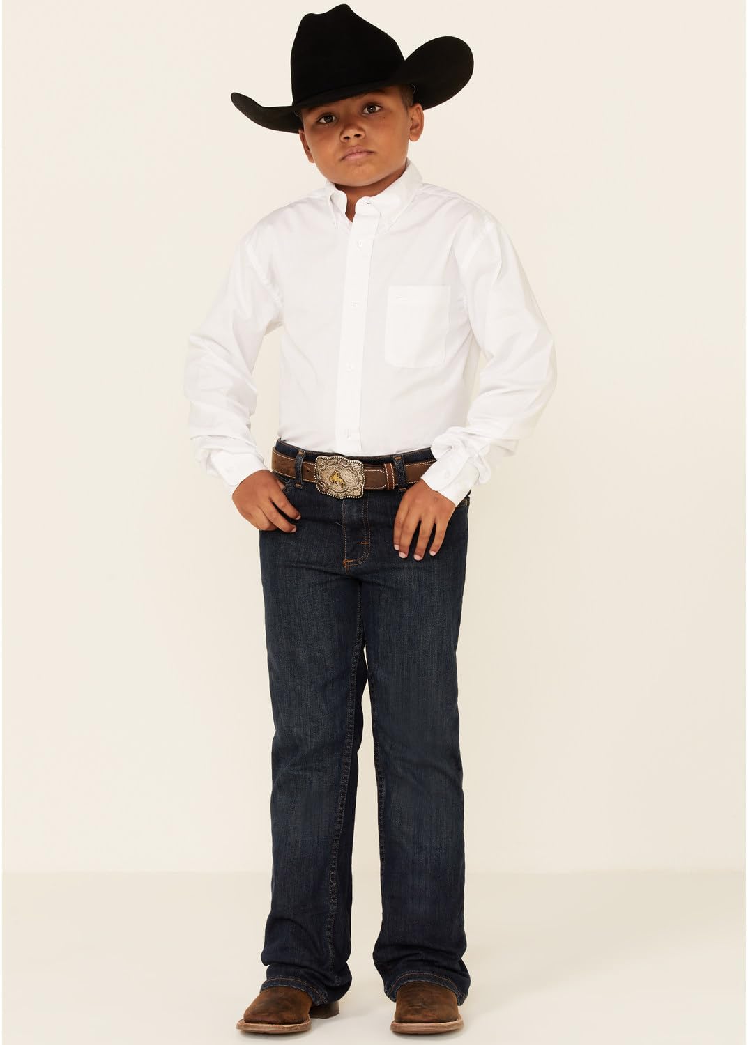 Cinch Boys' Classic Fit Long Sleeve Button One Open Pocket Solid - Image 2