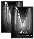DOAI ART 20x30 Frame Black 2 Pack, 20x30 Poster Frame or Picture Frame 20x30 with HD Plexiglass for Horizontal or Vertical Wall Mounting, 20 x 30 frame Durable Scratch-proof Safe and Artistic Large