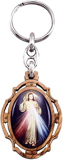 RosaryMart Olive Wood Religious Keychain for Men and Women | Catholic Keychain | Car KeyRing | Party Favors Key Holder