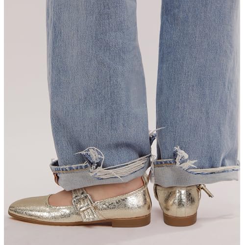 Dsevht Mary Janes Flats for Women Fashion Square Toe Flat Low Heel Easy Buckle Strap Flats Shoes3