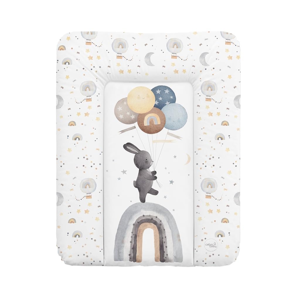 CEBA BABY Morbido materassino per fasciatoio, 50 x 70 cm, per fasciatoio per base rigida, Basic, Oeko-Tex® Standard 100 (arcobaleno Walk)