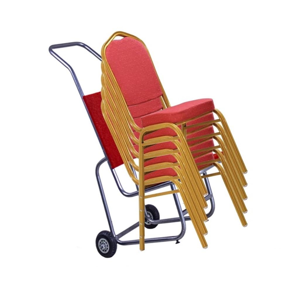 JKJZSALJ Banquet Chair Trolley, Stack Chair Cart For Large Events, Carpeted Hotel Chair Transport Trolley Holds 15 Chairs, Tool For Wedding, Kitchen, Banquet, Party,Red,38x67x115 cm