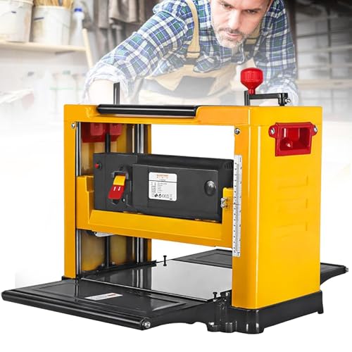 DDZJTPP Cepilladora De Sobremesa 2000w,Cepilladora Eléctrica Multifuncional for Carpintería De Escritorio,Cepilladora De Madera 13 Pulgadas,8000 RPM/Min,Profundidad De Corte Ajustable De 1-3 Mm