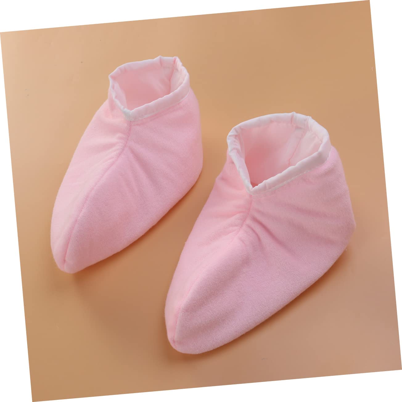 FRCOLOR 4 Paia guanto da bagno copri piedi in paraffina cappello di zucca per adulti cera di paraffina per le guanti copertura per pediluvio Terme rosa