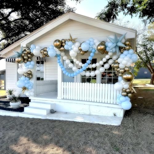 Image of Light Blue Linking Balloons, 60PCS 6 Inch Small Baby Blue Quick Link Balloons for Making Balloon Wall Heart Arch, Tails Balloon for Wedding Birthday Baby Shower Engagement Graduation Party Decorations