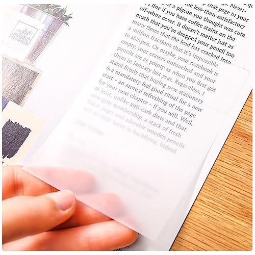 Image of Transparent Sticky Note Pad, 100 Blank Sheets Self-Sticky Note Pads, 3x3 Inch Self Adhesive for Studying, Making Diagrams and Writing