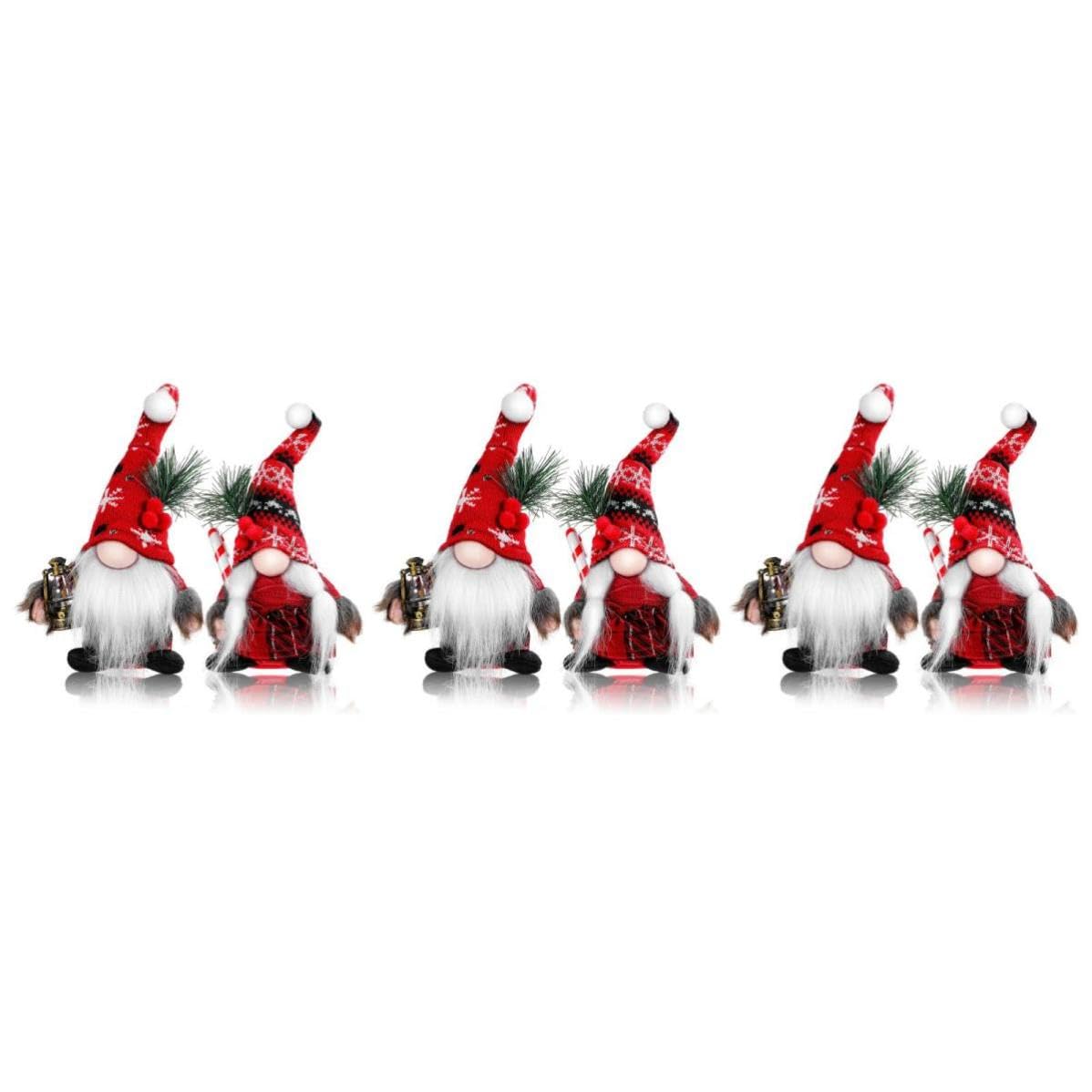 Toyvian 6 Pezzi Set di Gnomi Natalizi in Peluche, Decorazione Tavolo