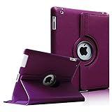 Fintie 360 Degree Rotating Stand Smart Case Cover for iPad 4 with Retina Display, iPad 3 & iPad 2 (Purple)