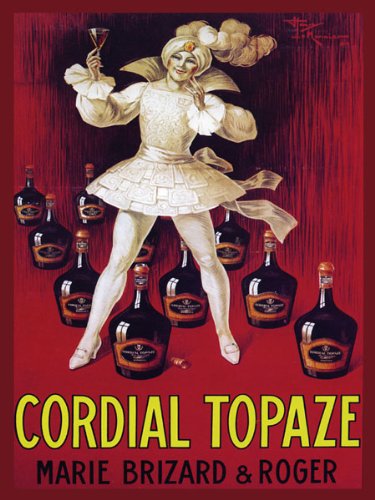 Cordial Topaze Marie Brizard & Roger Wine Grapes Drink Bar Restaurant 16" X 22" Image Size Vintage Poster Reproduction