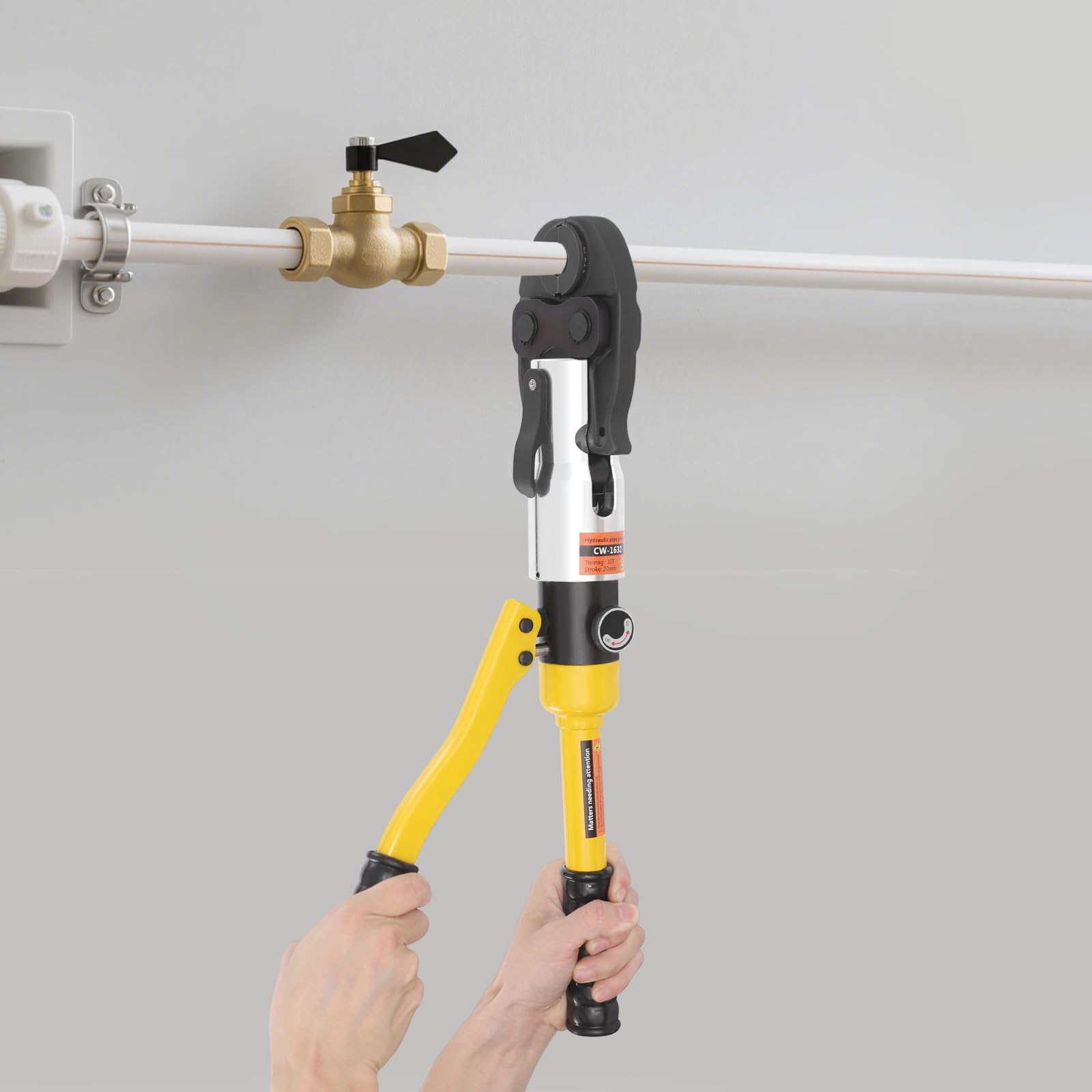 Hydrauliczne szczypce zaciskowe 10 T, hydrauliczne szczypce zaciskowe 60 mm, ręczne profesjonalne szczypce do końcówek kablowych z 4 matrycami w kształcie litery U, ulepszone szczypce do rur