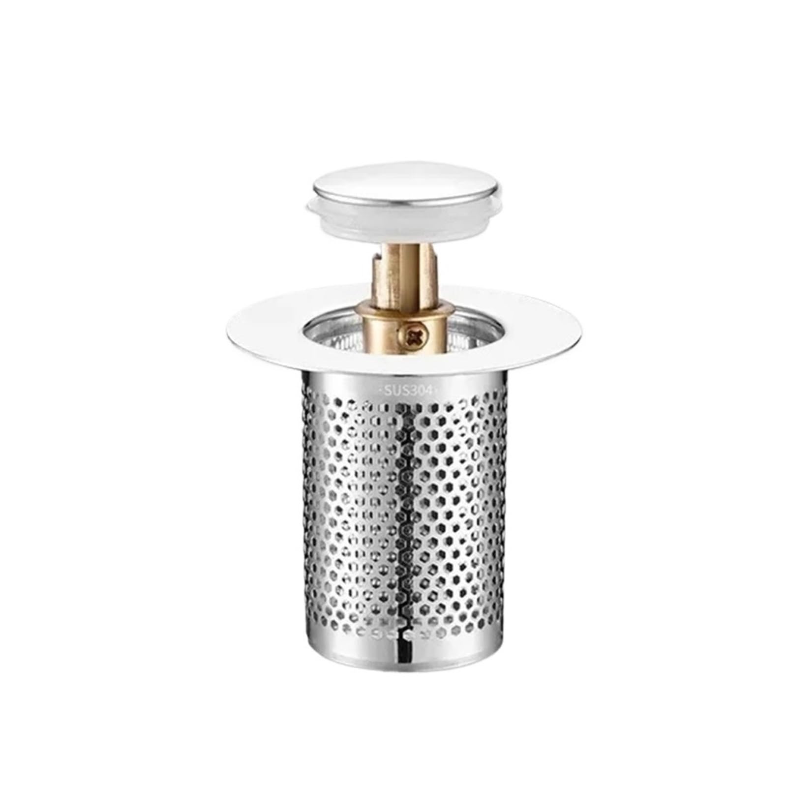 2pcs Stainless Steel Floor Drain Filter Washbasin Plug Anti Odor Pop-Up Bounce Core Basin Stopper Hair Catcher Shower Sink Strainer For Bathroom(Size 5)