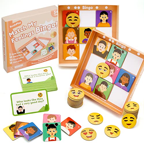 Giftamaz Social Emotional Learning Games, 55 Pcs Communication Games For Kids, Social Skills Games, Emotion Feeling Cardboard Toys Boxinplay Gift For Toddlers Boys Girls 3+ Year Old #TOP20