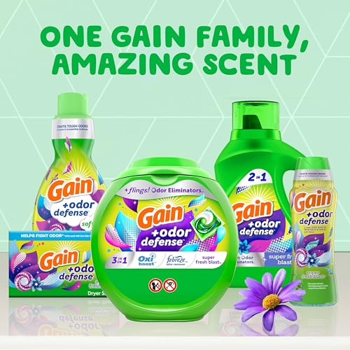 Gain + Odor Defense Liquid Laundry Detergent, Super Fresh Blast Scent, 107 Loads, HE Compa - image 9