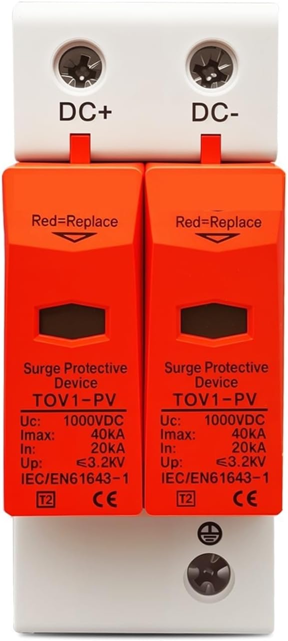 SPD DC 500V 600V 800V 1000V 10~20kA 20~40kA 30-60kA House Surge Protector Protective Low-Voltage Arrester Device T2(500V)