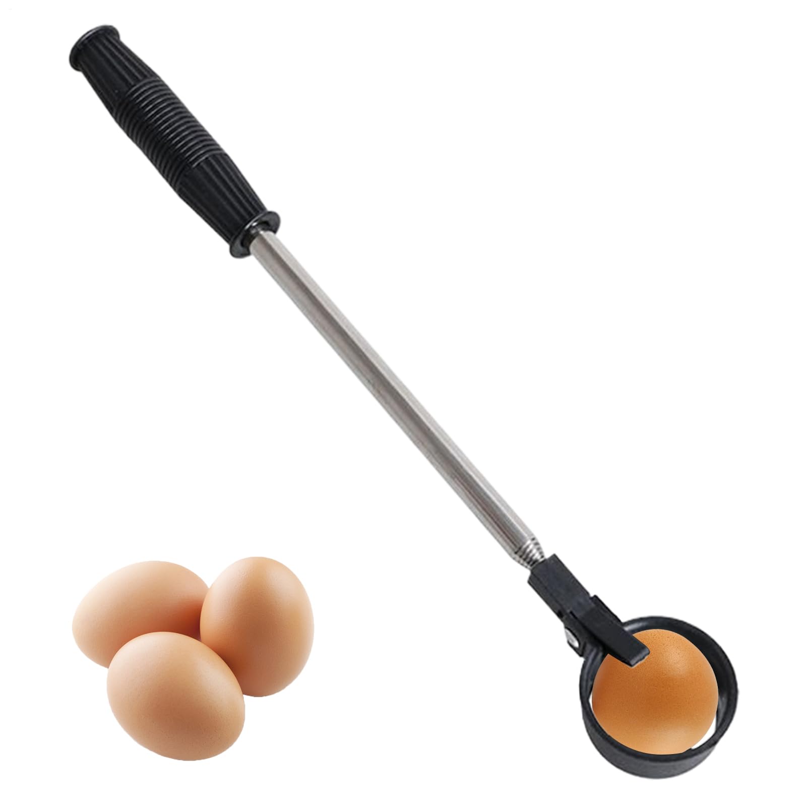Pinzas para huevos – Recogedor extensible para huevos y nueces – Acero inoxidable para jardín, patio, gallinero, cocina