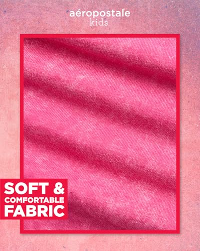 AEROPOSTALE Girls' T-Shirt - Summer Short Sleeve Crewneck Applique Graphic Tee Shirt for Girls (Sizes: 4-16)4