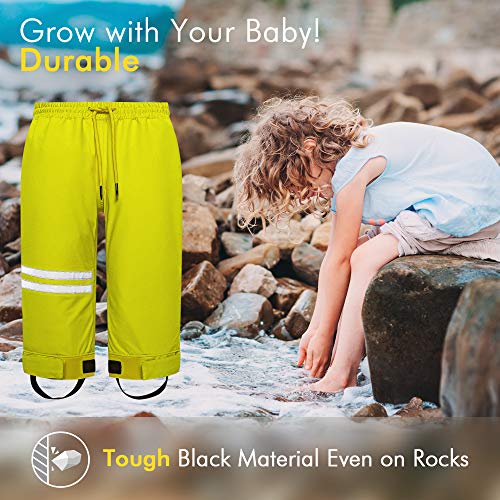 Hapiu Kids Rain Pants,Toddler Waterproof Pants,Yellow,6/7 #TOP4