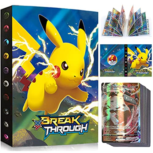 100 Francaise Vmax Cartes+30 Pages Titulaire Album, Classeur, Porte Carte à Collectionner, Livre Contenir Jusqu'à 240 Cartes, pour Cadeaux de Noël(P)