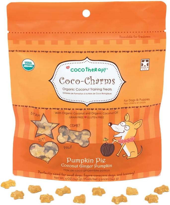 Coco-Charms Training Treats – Pumpkin Pie, (1 Pouch), 5 Oz.