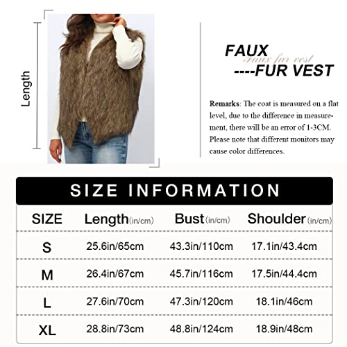 Edary Women’s Faux Fur Vest Autumn And Winter Waistcoat Fur Sleeveless Vest Jacket For Women(Brown,Xl) Mj003 #TOP1