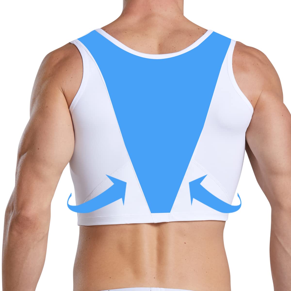 Corset de compression plat pour homme Chest Binder Flat Cacher Gynécomastie Compression minceur Débardeur d'entraînement
