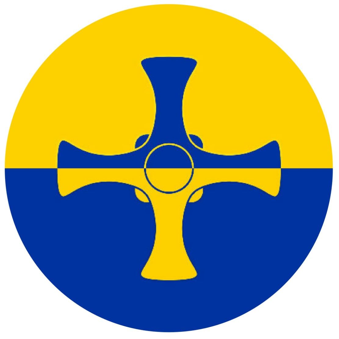 County Durham Flag - (Two Pack) 80mm Diameter Car Bumper Window Decal Sticker