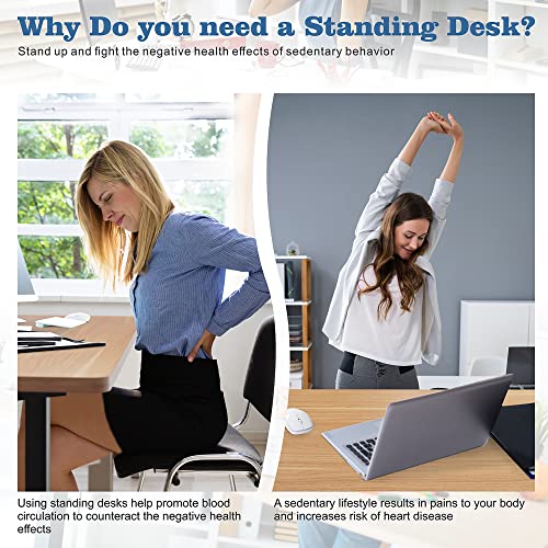 Vongrasig Height Adjustable Electric Standing Desk, 48 X 24 Inches Sit Stand Desk Home Office Stand Up Desk Computer Workstation W/Splice Table Board & Memory Controller(Black Frame + Maple Desktop) #TOP3