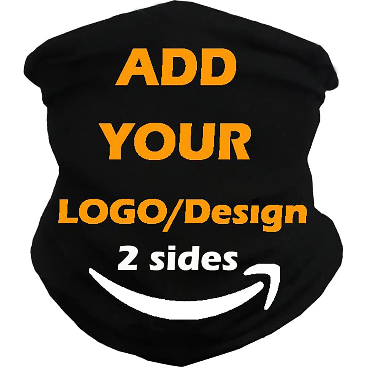 INGORINA Customize Neck Gaiter Bandanas Personalized Headband Neck Cover, Custom Reusable Face Mask Breathable Headwrap Balaclava Face Mouth Cover for Men Women Black- 2 Sides Printed