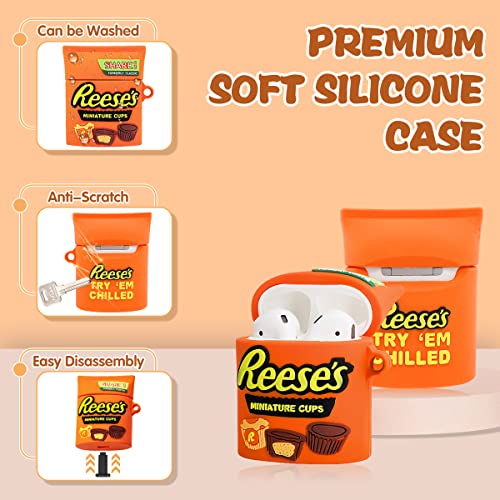 3 Pack Aibeamer Funny Covers For Airpods 2Nd 1St Generation Case, New Kawaii Food Bubble Gum Rainbow Candy Chocolate Fun Skin Protective Soft Silicone For Airpods 2&1 Women Girls Kids With 3 Keychain #TOP4