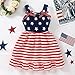 Little Girl American Flag Dress Girls Sleeveless Patriotic Independent Day Dresses Toddler Girl 4th of July Star Stripes Outfits Clothes 2-7T Blue and red Star stripes-1600-3T
