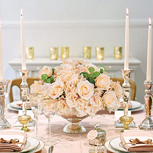 Blosmon Artificial Flower Balls Wedding Centerpieces 6 Pcs 15.7" Large Champagne Fake Flowers Rose Hydrangea Ball Arrangement Center Pieces For Table Silk Floral Bouquet For Wedding Party Home Decor #TOP2