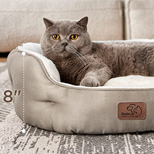 Bedsure Dog Beds for Small Dogs - Round Medium Cat Beds for Indoor Cats, Washable Pet Bed for Puppy and Kitten with Slip-Resistant Bottom, 25 Inches, Taupe - Image 4
