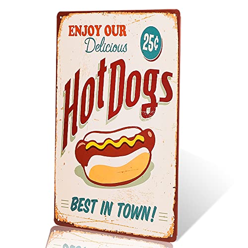 dingleiever-Enjoy HOT Dogs Vintage Tin Sign Bar Pub Home Wall Decor Retro Metal Art Poster