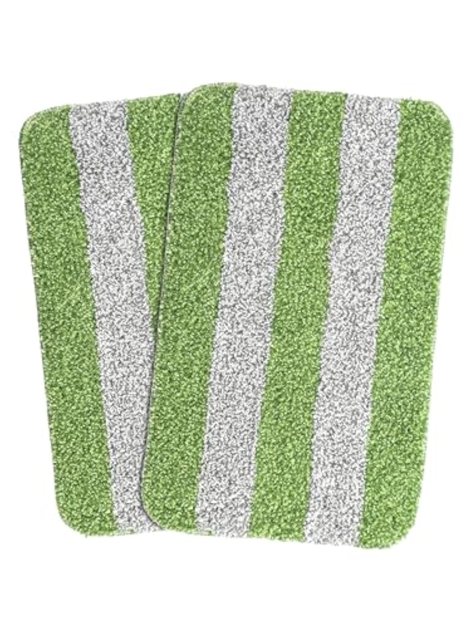 Microfiber Soft Antiskid Bathmat 2Pc, Green