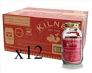 Set of 12 Kilner 1L Screw Top Preserve Preserving Jam Pickle Glass Storage Jar