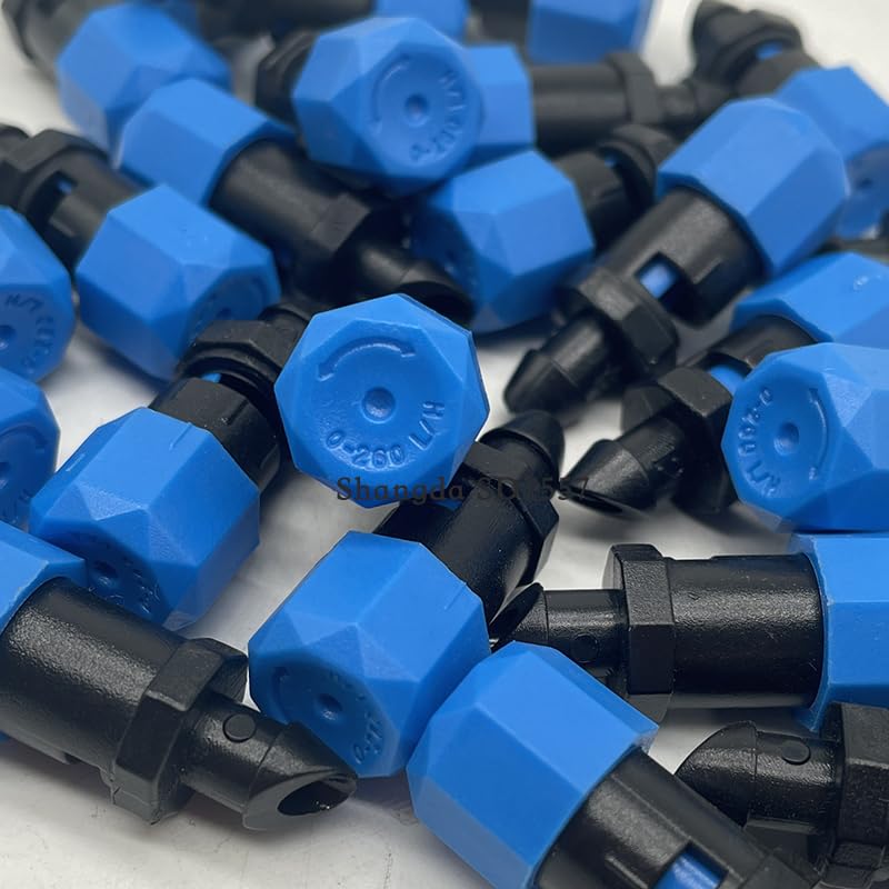 500 Pack Drip Irrigation Plastic Big Flux 0-260L Agricultural Adjustable Water Dripper,180 Degree Full Circle Pattern Water Flow Drip Emitter Micro Drip Irrigation Sprinklers for Home Garden Lawn