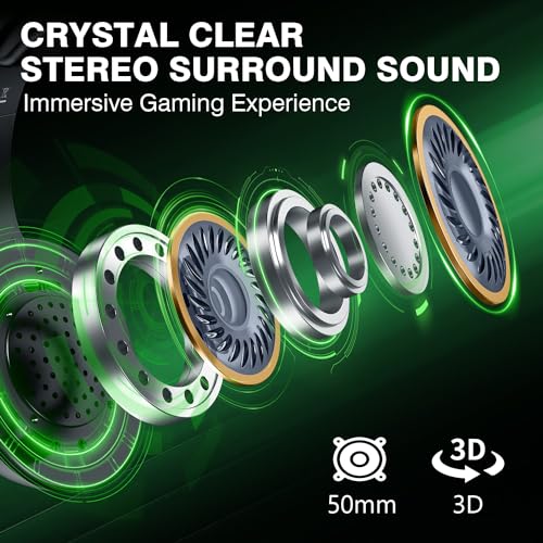Image of WolfLawS Wireless Gaming Headset for Xbox Series X|S, Xbox One, PS5, PC, Gaming Headphones with Bluetooth, Noise Canceling Mic