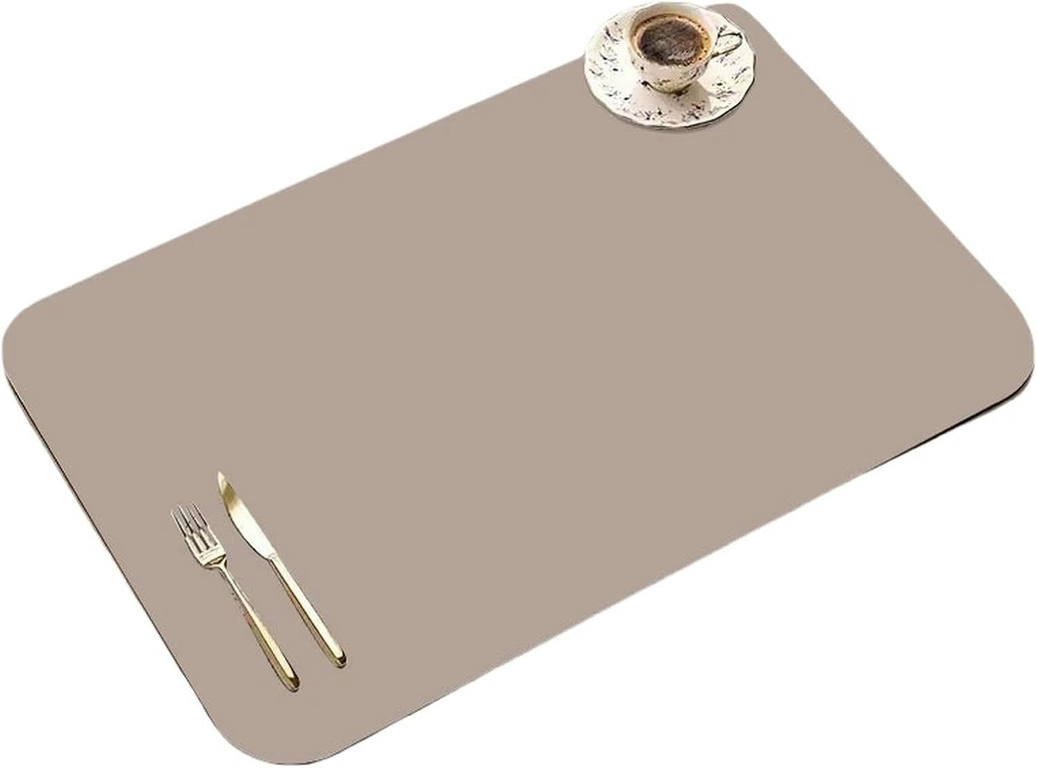 Dish drying mat Minimalist Kitchen Diatom Mud Mat Coffee Tray Countertop Drying Mat Drain Pad-Khaki-50X60cm