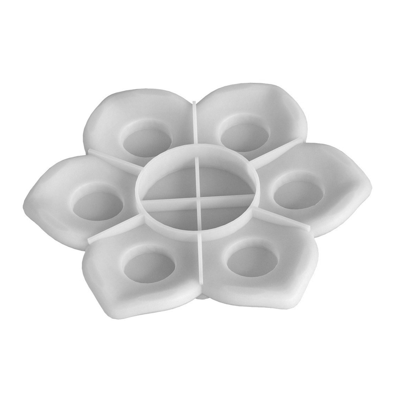 HZBB 6-Pocket Silicone Candlestick Mold Floral Design for Resin Tealight Holder, Wedding Home Decoration Craft Epoxy Resin Mold for Craft