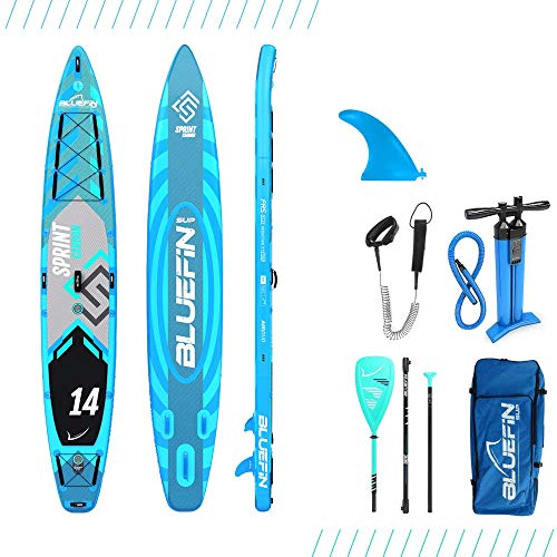 Bluefin Tabla de Stand Up Paddle Surf Sup Hinchable | Modelo Sprint De 14′ | Modelo Touring/Carrera